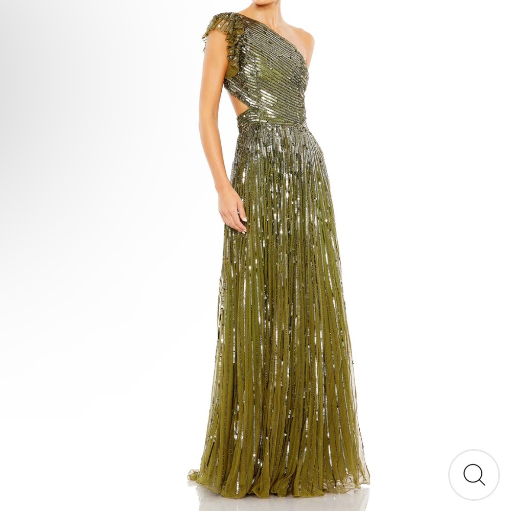 Mac Duggal backless lace up dress